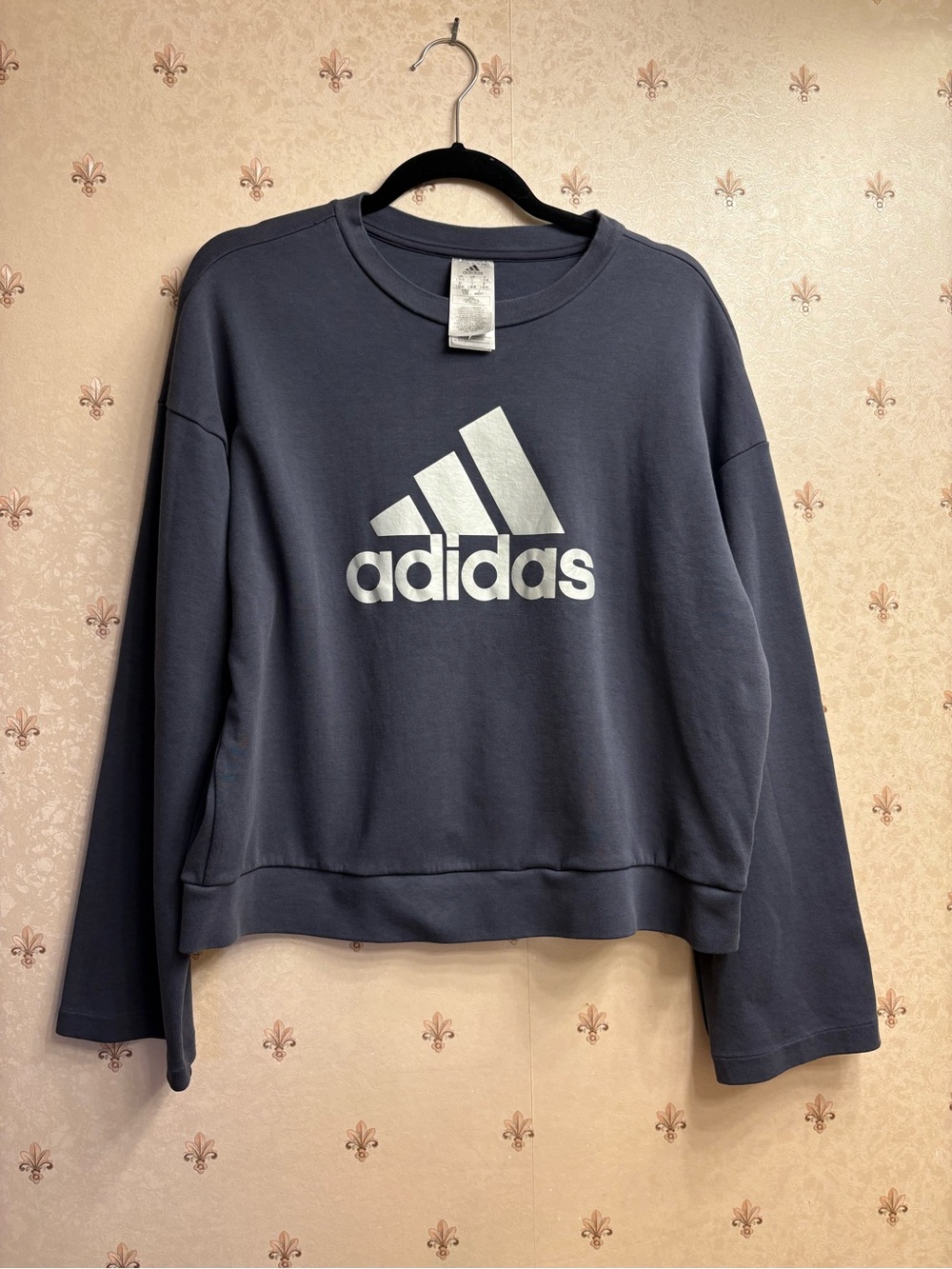 adidas Navy Crewneck Sweatshirt with White Logo
